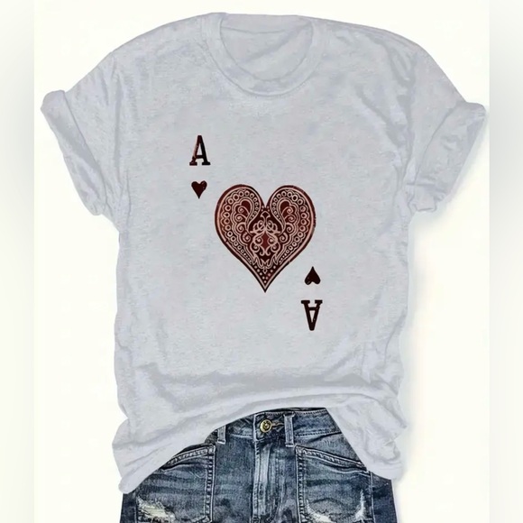 Ace of Hearts Graphic T-Shirt - Picture 1 of 8